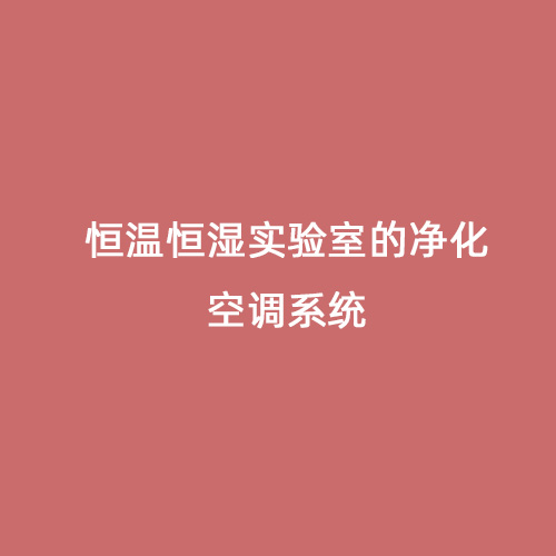恒温恒湿实验室的净化空调系统