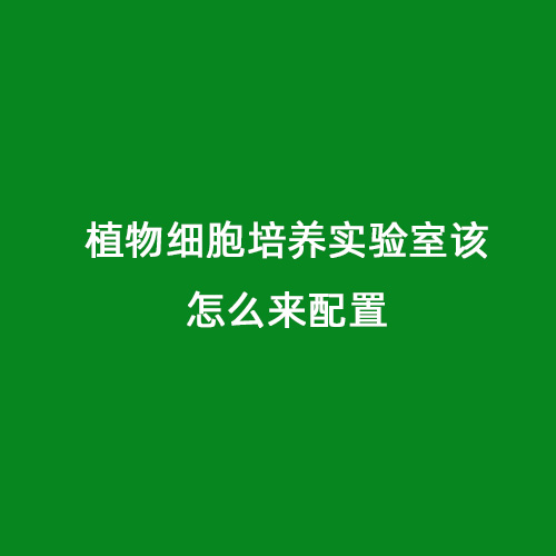 植物细胞培养实验室该怎么来配置