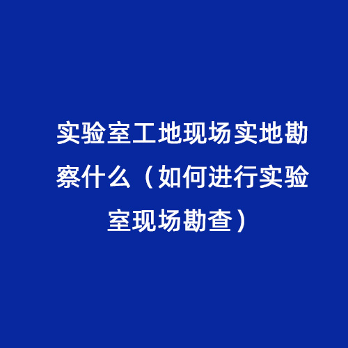 实验室工地现场实地勘察什么（如何进行实验室现场勘查）