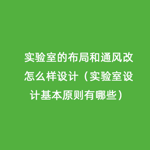 实验室的布局和通风改怎么样设计（实验室设计基本原则有哪些）